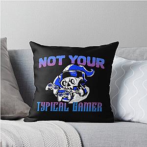 Not Your Typical Gamer Skeleton Design Throw Pillow