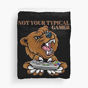 Not Your Typical Gamer Bear Design Duvet Cover