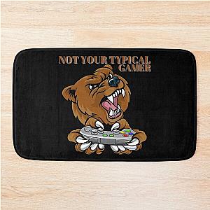 Not Your Typical Gamer Bear Design Bath Mat