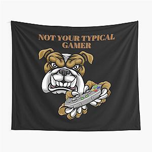 Not Your Typical Gamer Dog Design Tapestry