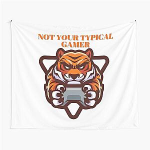 Not Your Typical Gamer Tiger Design Tapestry