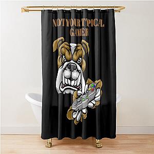 Not Your Typical Gamer Dog Design Shower Curtain