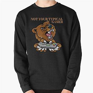 Not Your Typical Gamer Bear Design Pullover Sweatshirt