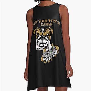 Not Your Typical Gamer Dog Design A Line Dress