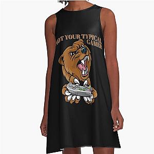 Not Your Typical Gamer Bear Design A Line Dress