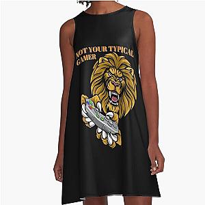 Not Your Typical Gamer Lion A Line Dress