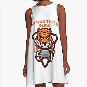 Not Your Typical Gamer Tiger Design A Line Dress