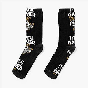 Typical Gamer Cartoon Bulldog Socks