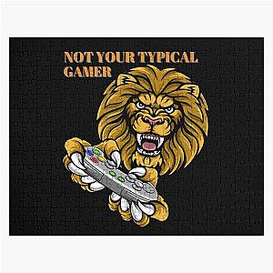 Not Your Typical Gamer Lion Design Jigsaw Puzzle